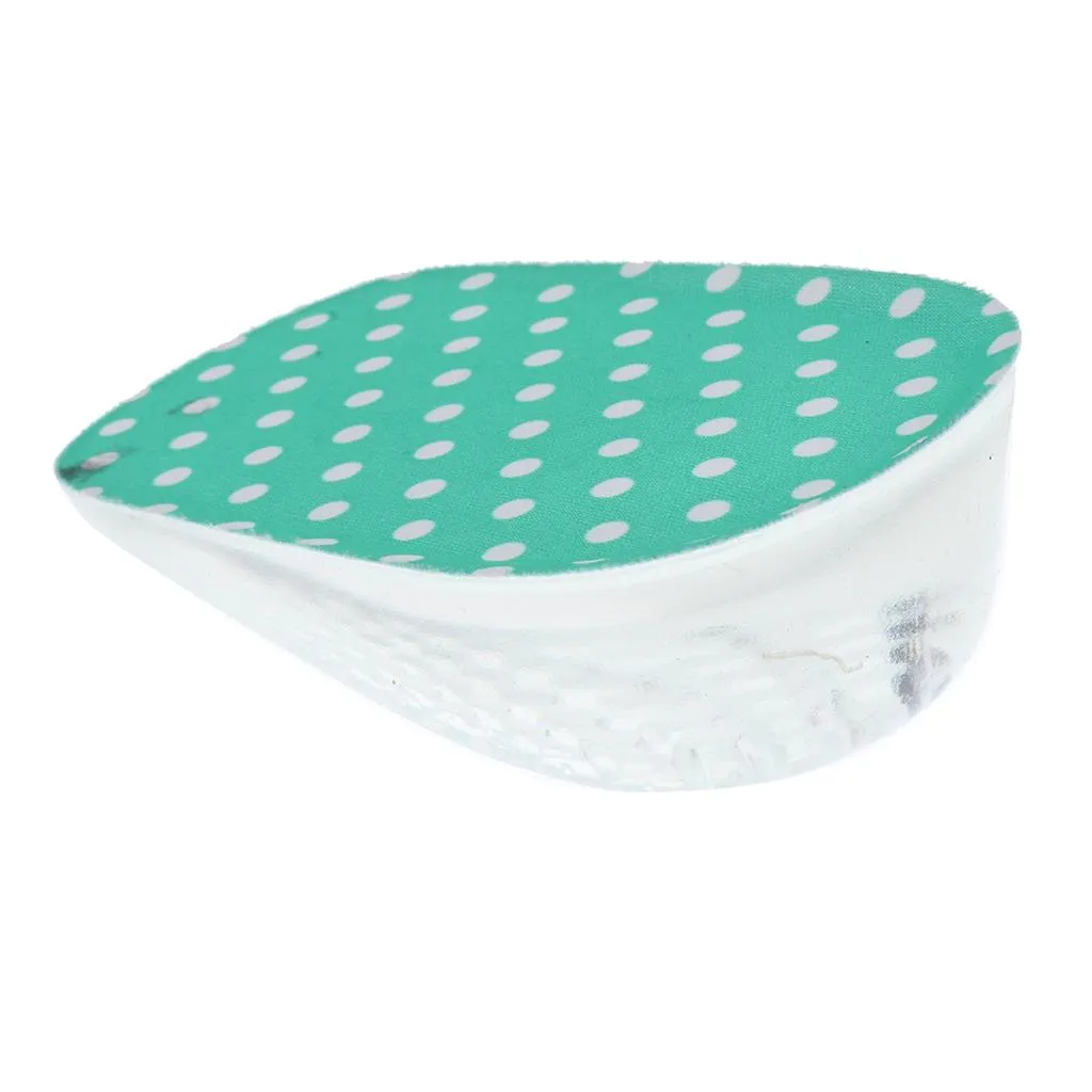 1 Pair Silica Gel Heel Pad Height Increase Shoes Inserts 2.5cm Green White