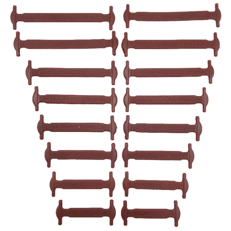 16pcs/lot Silicone  No Tie Shoelaces