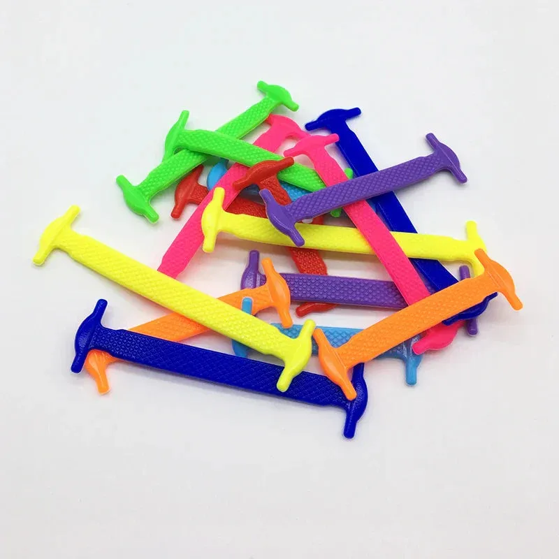 16pcs/lot Silicone  No Tie Shoelaces