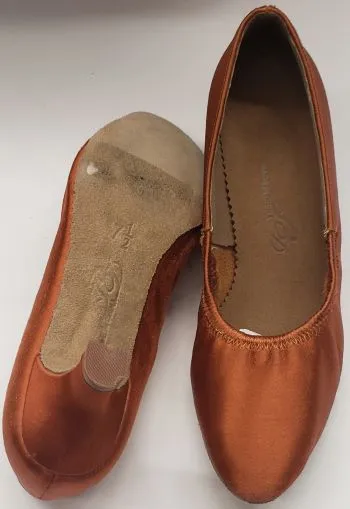 2.25" Nora II -- Women's Standard Ballroom Shoe -- Dark Tan Satin