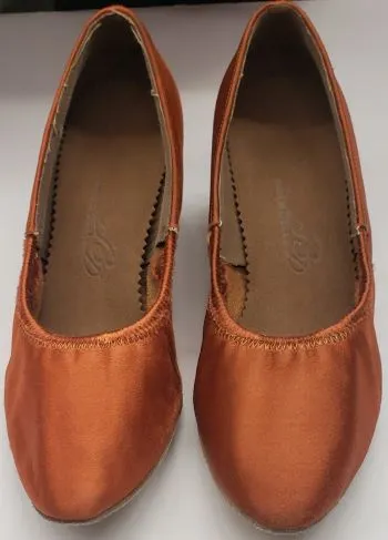 2.25" Nora II -- Women's Standard Ballroom Shoe -- Dark Tan Satin