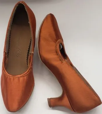 2.25" Nora II -- Women's Standard Ballroom Shoe -- Dark Tan Satin