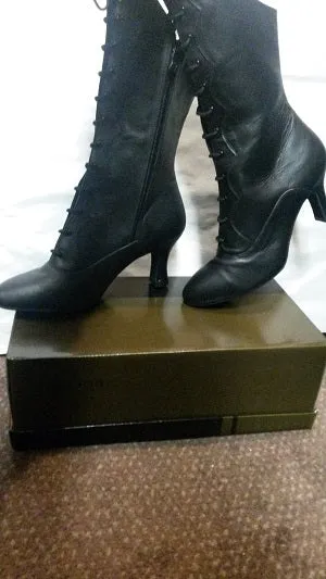 2.5" Daphne -- Women's Flare Heel Ballroom Lace-Up Boot