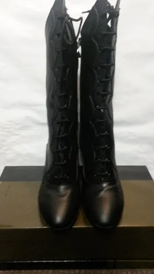 2.5" Daphne -- Women's Flare Heel Ballroom Lace-Up Boot