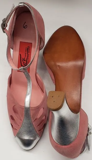 2.5" Gricel III -- Women's Tango Shoe -- Pink Suede/Silver Heel