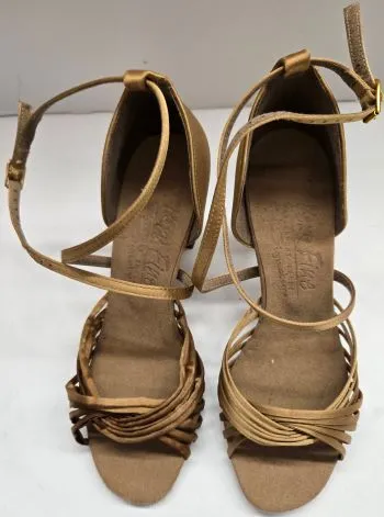 2.5" Jessica II -- Women's Latin Ballroom Sandal -- Tan Satin