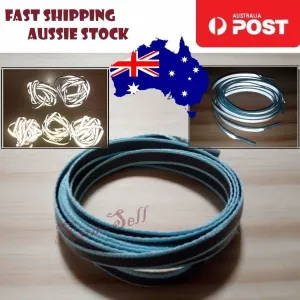 2pcs 100cm BLUE Shoelaces GREY PART GLOWS VERY BRIGHT WHITE Fluorescent