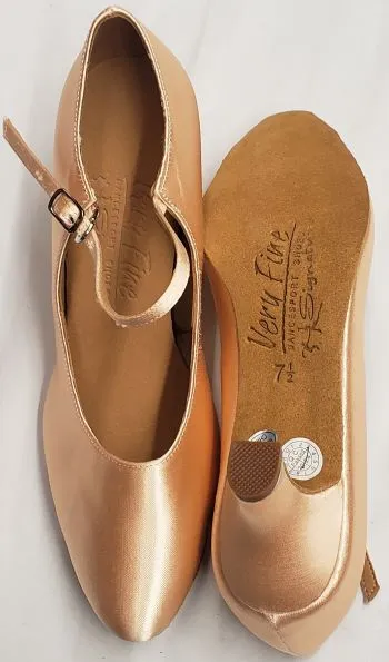2" May-lisa -- Women's Flare Heel Standard Ballroom Shoe -- Flesh Satin