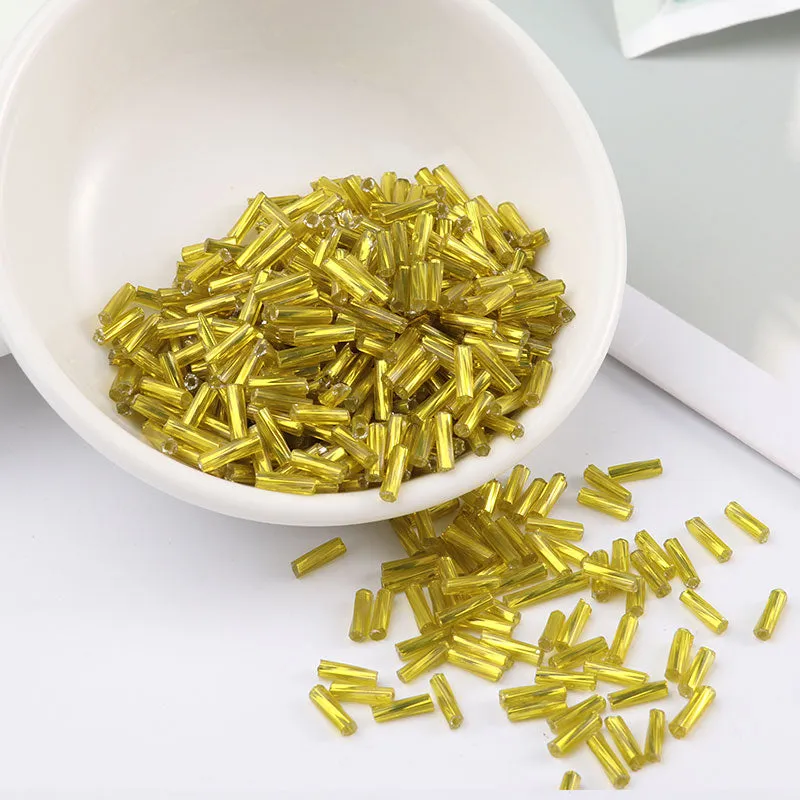 300Pcs Helical Seedbeads 11/0 Tube Bead 2x6mm Twist Bugles Glass Seed Beads For DIY Bracelet Jewelry Dress Making 25 Colors