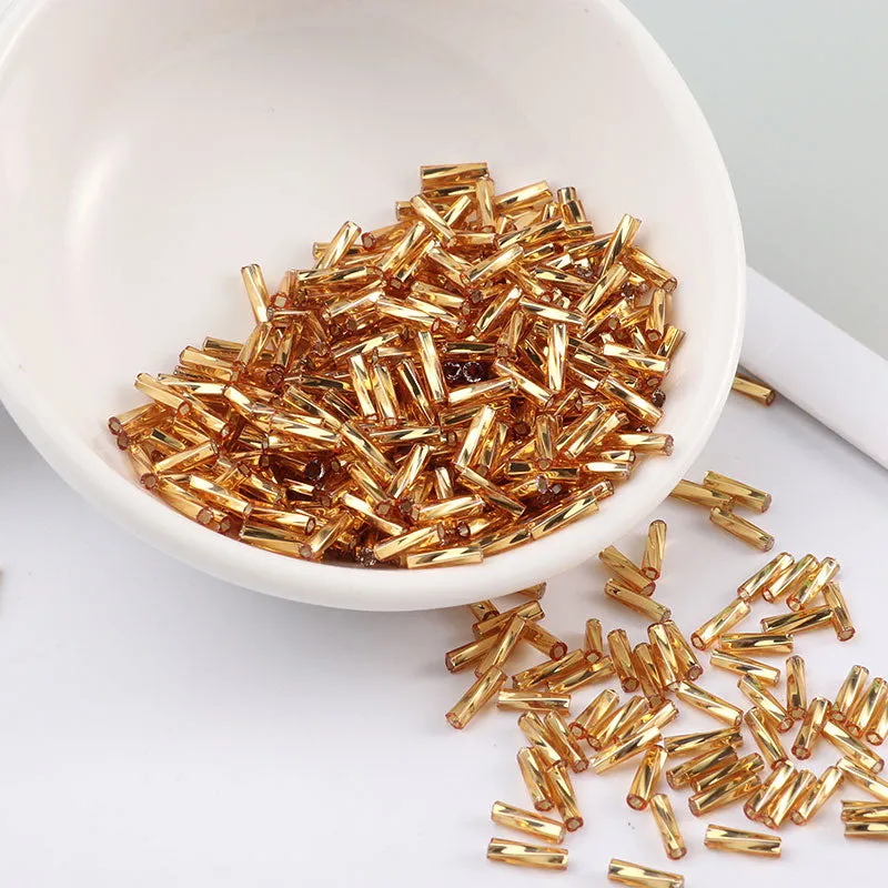 300Pcs Helical Seedbeads 11/0 Tube Bead 2x6mm Twist Bugles Glass Seed Beads For DIY Bracelet Jewelry Dress Making 25 Colors