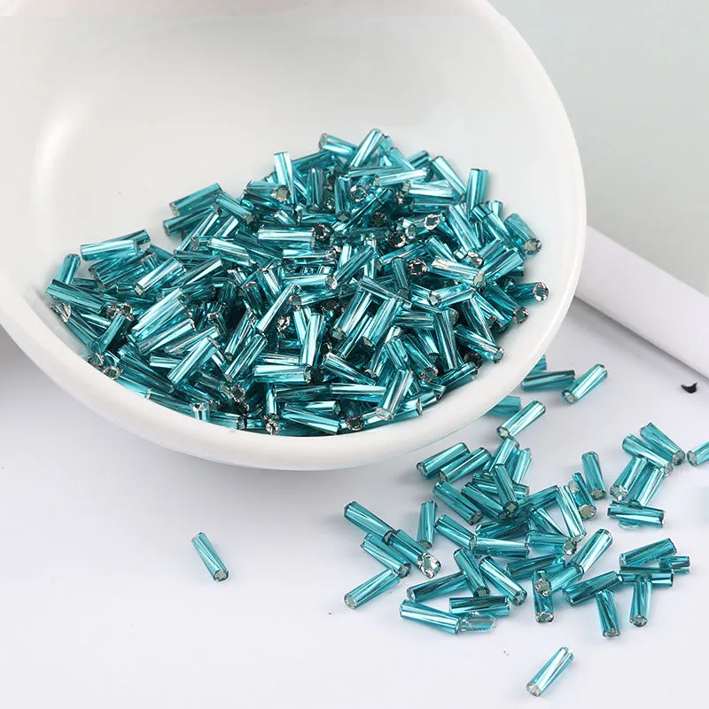 300Pcs Helical Seedbeads 11/0 Tube Bead 2x6mm Twist Bugles Glass Seed Beads For DIY Bracelet Jewelry Dress Making 25 Colors