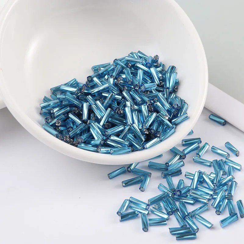 300Pcs Helical Seedbeads 11/0 Tube Bead 2x6mm Twist Bugles Glass Seed Beads For DIY Bracelet Jewelry Dress Making 25 Colors