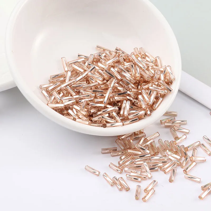 300Pcs Helical Seedbeads 11/0 Tube Bead 2x6mm Twist Bugles Glass Seed Beads For DIY Bracelet Jewelry Dress Making 25 Colors