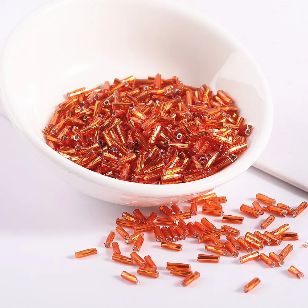 300Pcs Helical Seedbeads 11/0 Tube Bead 2x6mm Twist Bugles Glass Seed Beads For DIY Bracelet Jewelry Dress Making 25 Colors