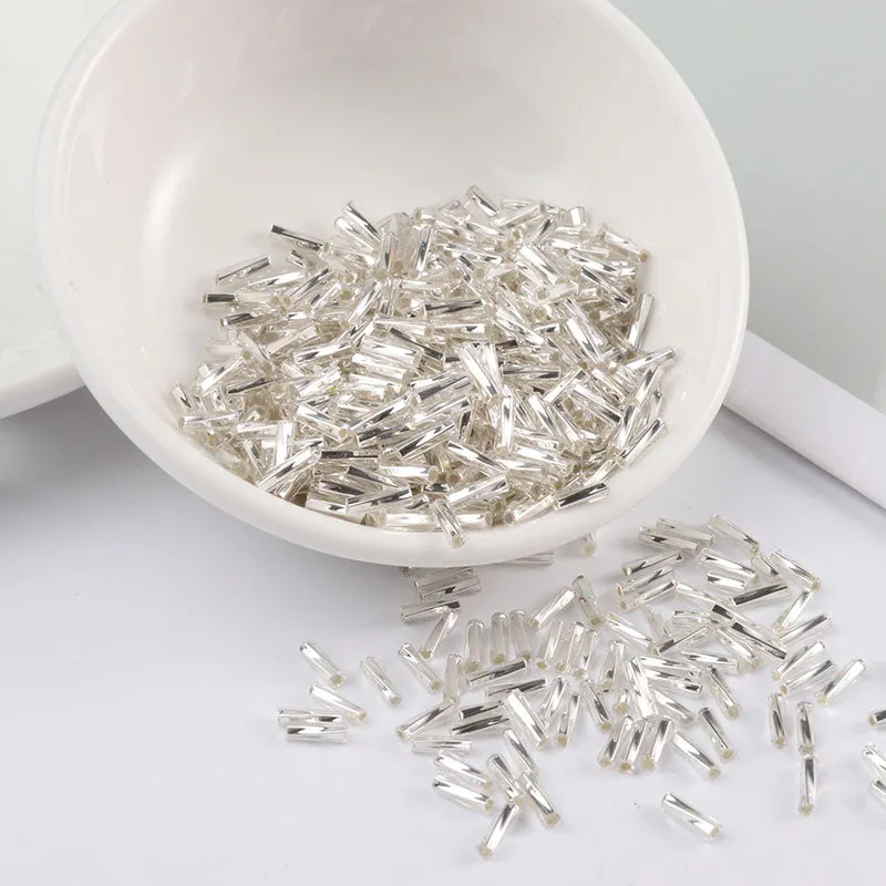 300Pcs Helical Seedbeads 11/0 Tube Bead 2x6mm Twist Bugles Glass Seed Beads For DIY Bracelet Jewelry Dress Making 25 Colors