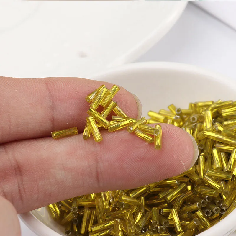 300Pcs Helical Seedbeads 11/0 Tube Bead 2x6mm Twist Bugles Glass Seed Beads For DIY Bracelet Jewelry Dress Making 25 Colors