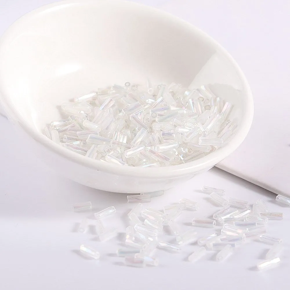 300Pcs Helical Seedbeads 11/0 Tube Bead 2x6mm Twist Bugles Glass Seed Beads For DIY Bracelet Jewelry Dress Making 25 Colors