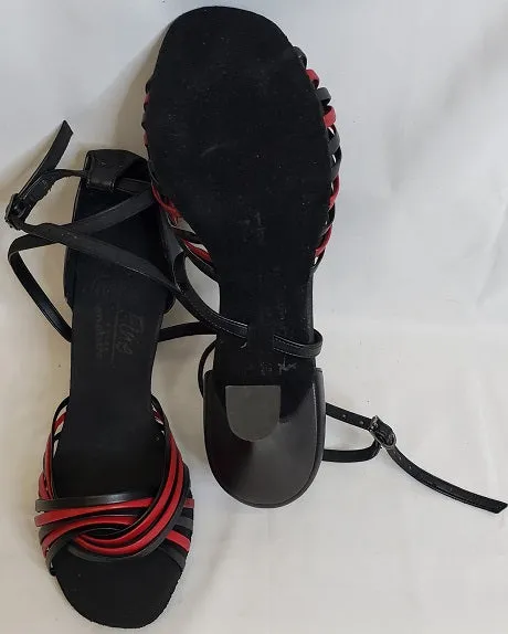 3" Jessica -- Women's Latin Ballroom Sandal -- Black/Red