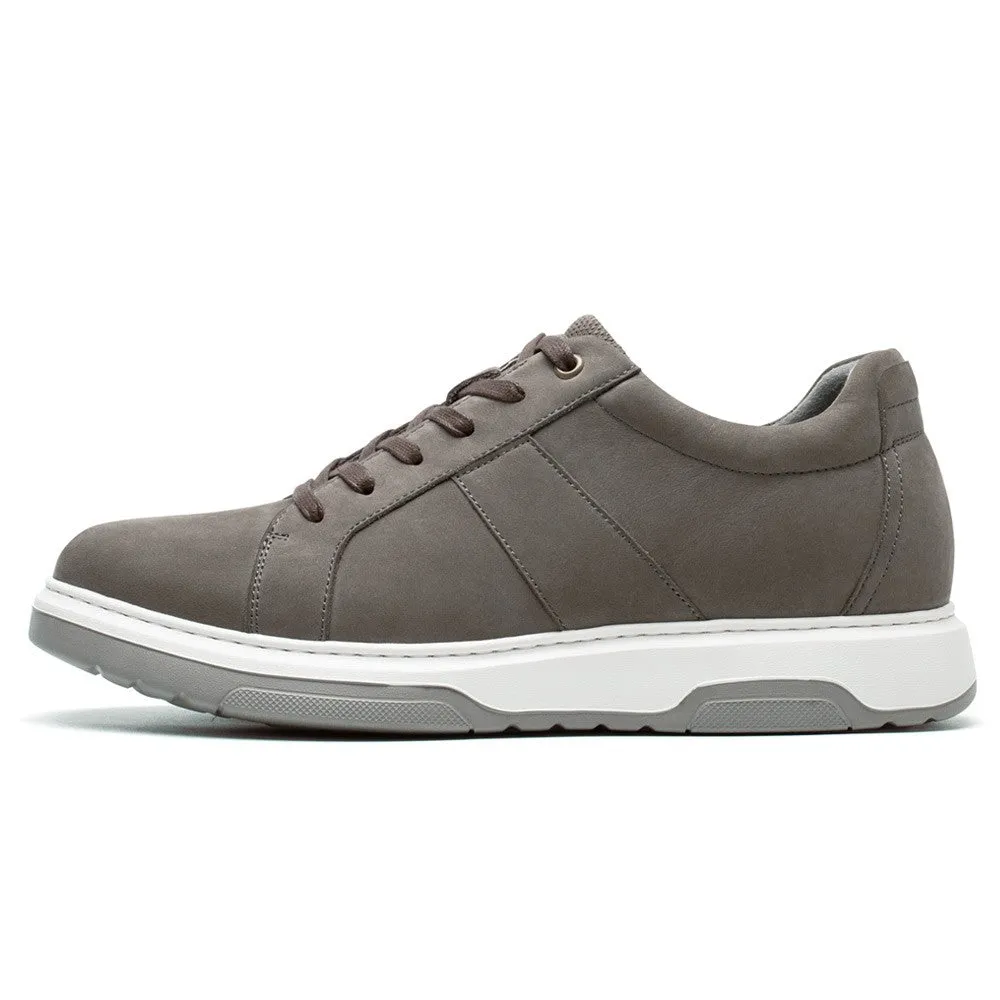 7 CM / 2.76 Inches CMR CHAMARIPA Height Increasing Shoes Gray Nubuck Leather Men's Casual Shoes
