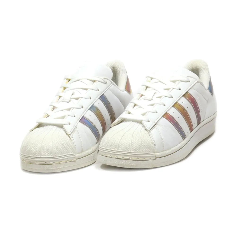 Adidas Superstar Low-Top Sneakers Pu Leather White Colour For Women