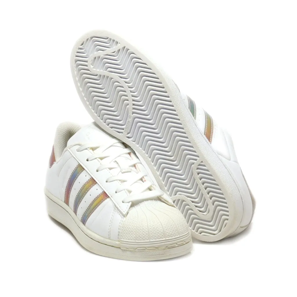 Adidas Superstar Low-Top Sneakers Pu Leather White Colour For Women
