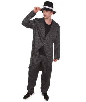 Adult Men's Gangster Suit Costume | Black Halloween Costume