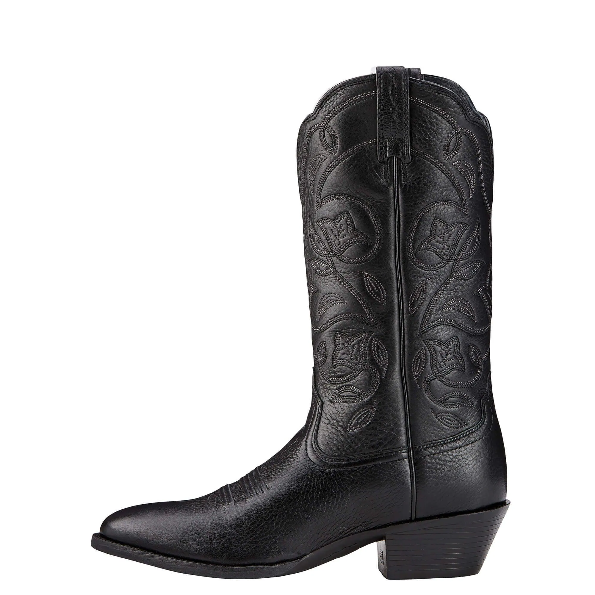 Ariat Women's Heritage Black Deertan R Toe Western Cowgirl Boots 10001037