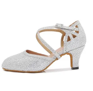 Ballroom Dance Shoes Low Heel Silver