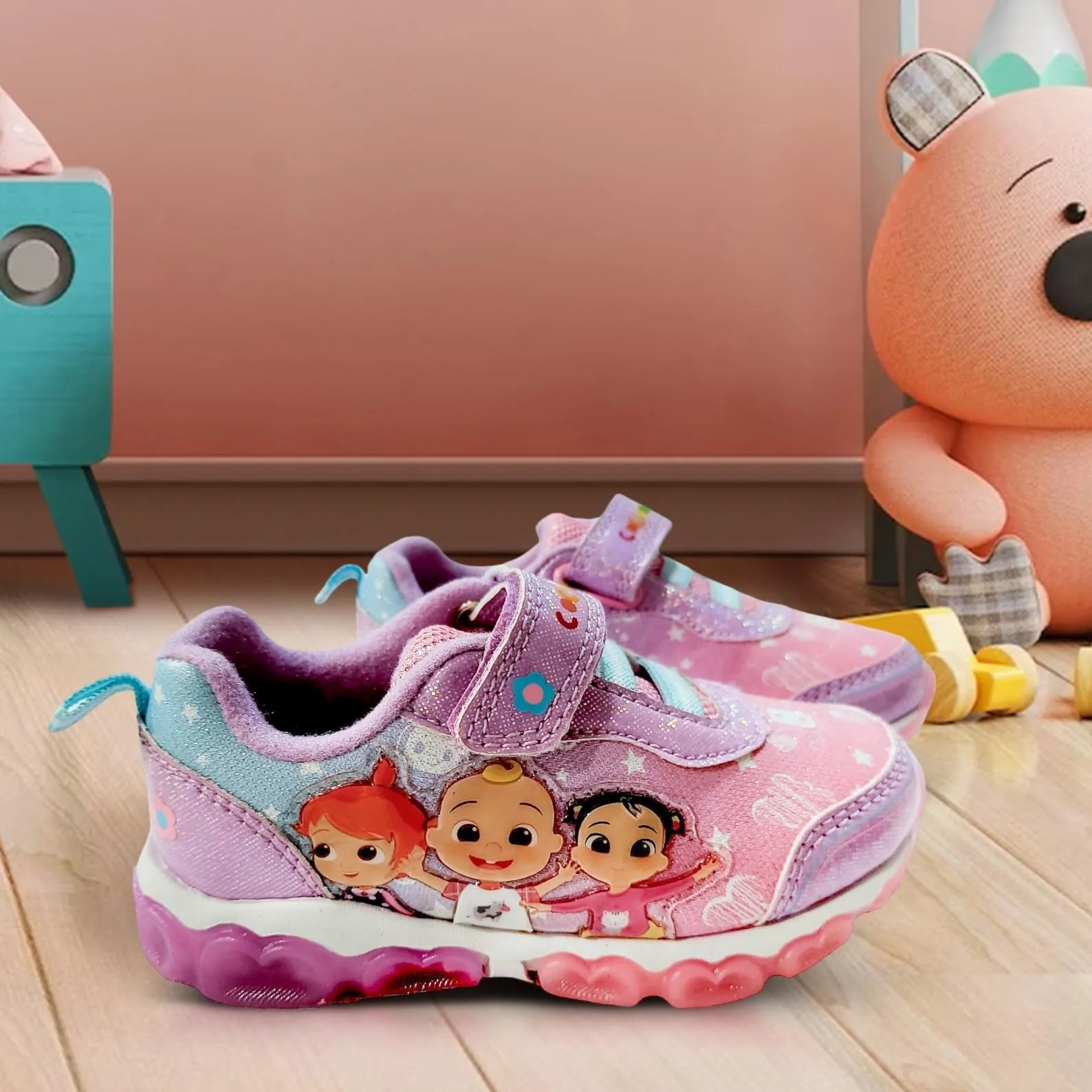 Bazillion Dreams Cocomelon Girl's Lighted Athletic Sneaker