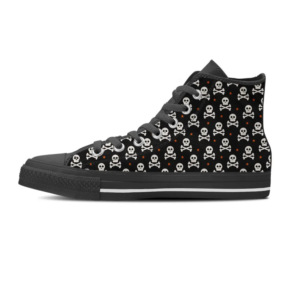 BLACK PIRATE HIGH-TOP SHOES MENS (BLACK) - FREE SHIPPING WORLDWIDE