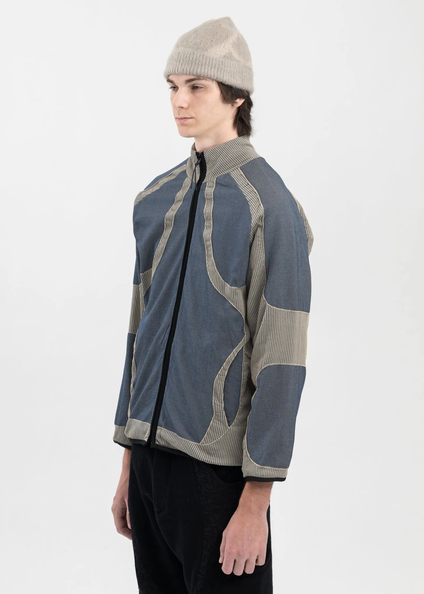 Blue-Grey Liquid Track Top
