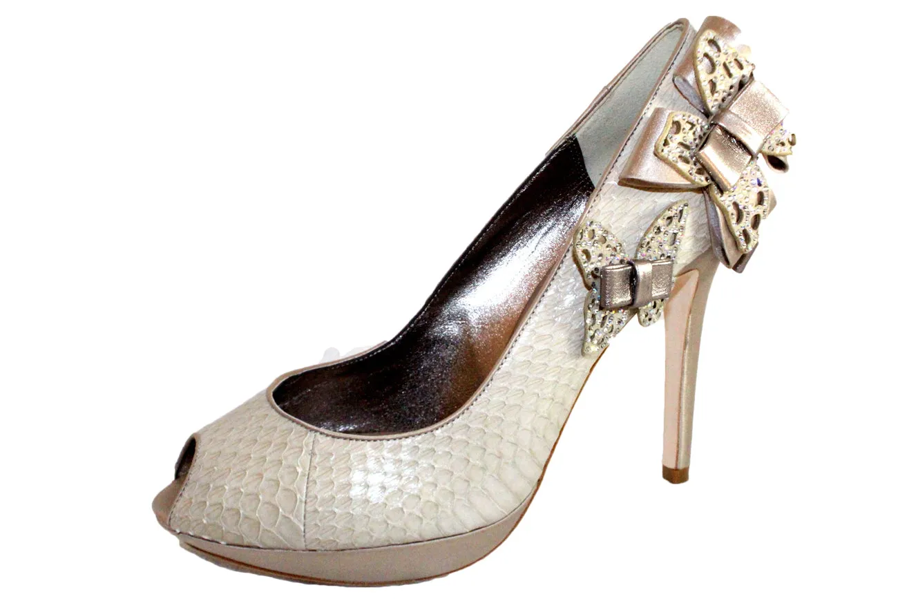 Bourne Women's Butterfly Design Caterina Peeptoe Shoes