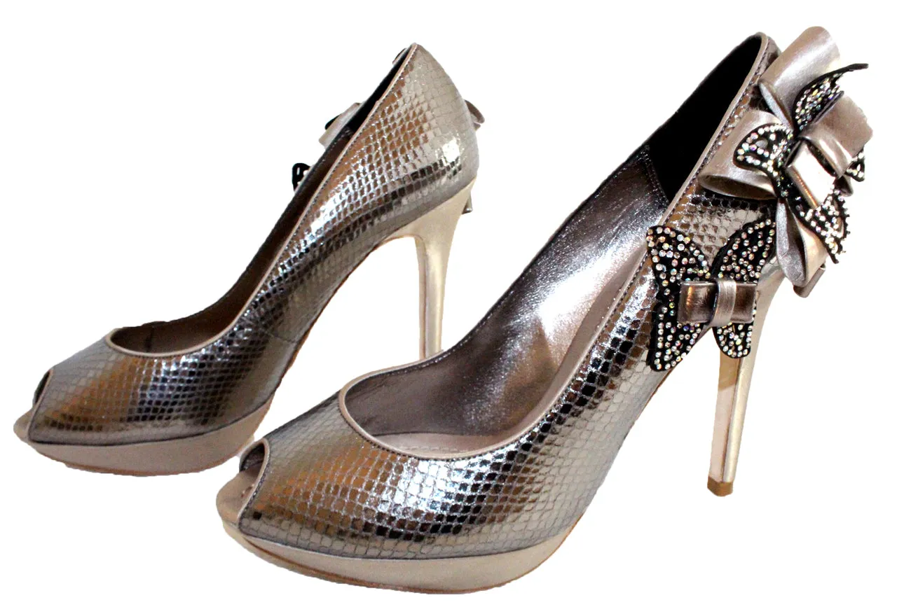 Bourne Women's Butterfly Design Caterina Peeptoe Shoes
