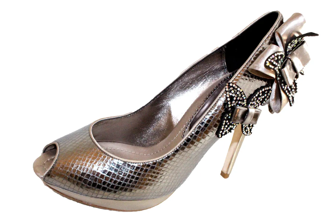 Bourne Women's Butterfly Design Caterina Peeptoe Shoes