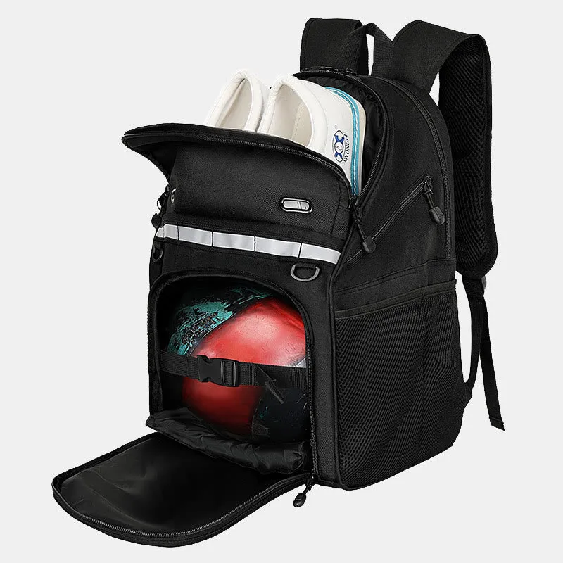 Bowling Ball Bag Backpack for Single Ball with Shoes Compartment