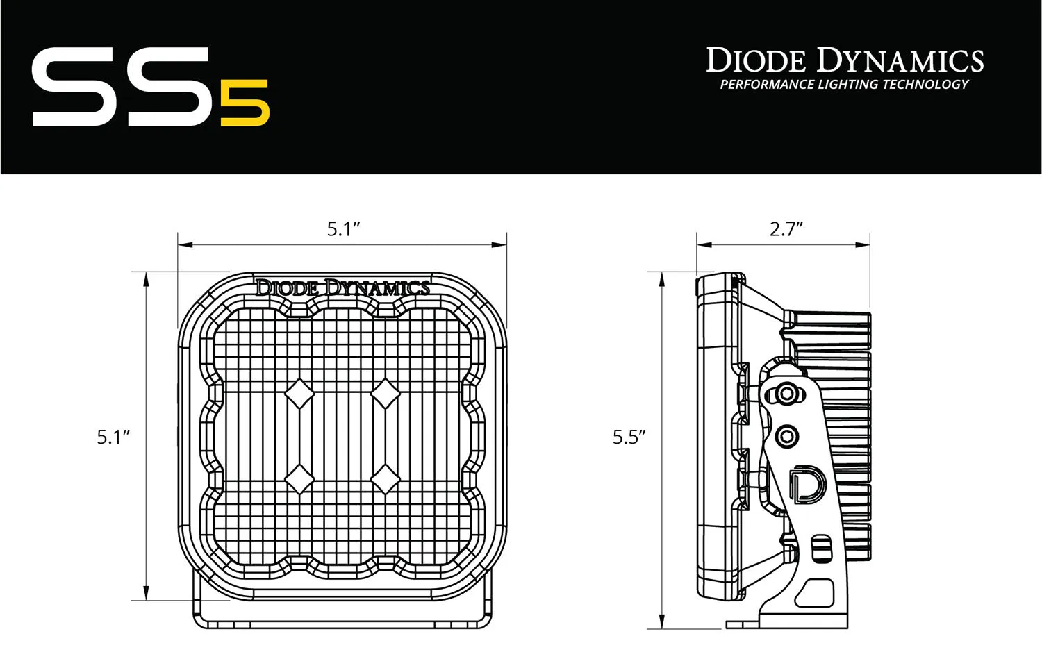 Bronco SS5 6-Pod CrossLink Grille Lightbar Kit  Sport Yellow Combo