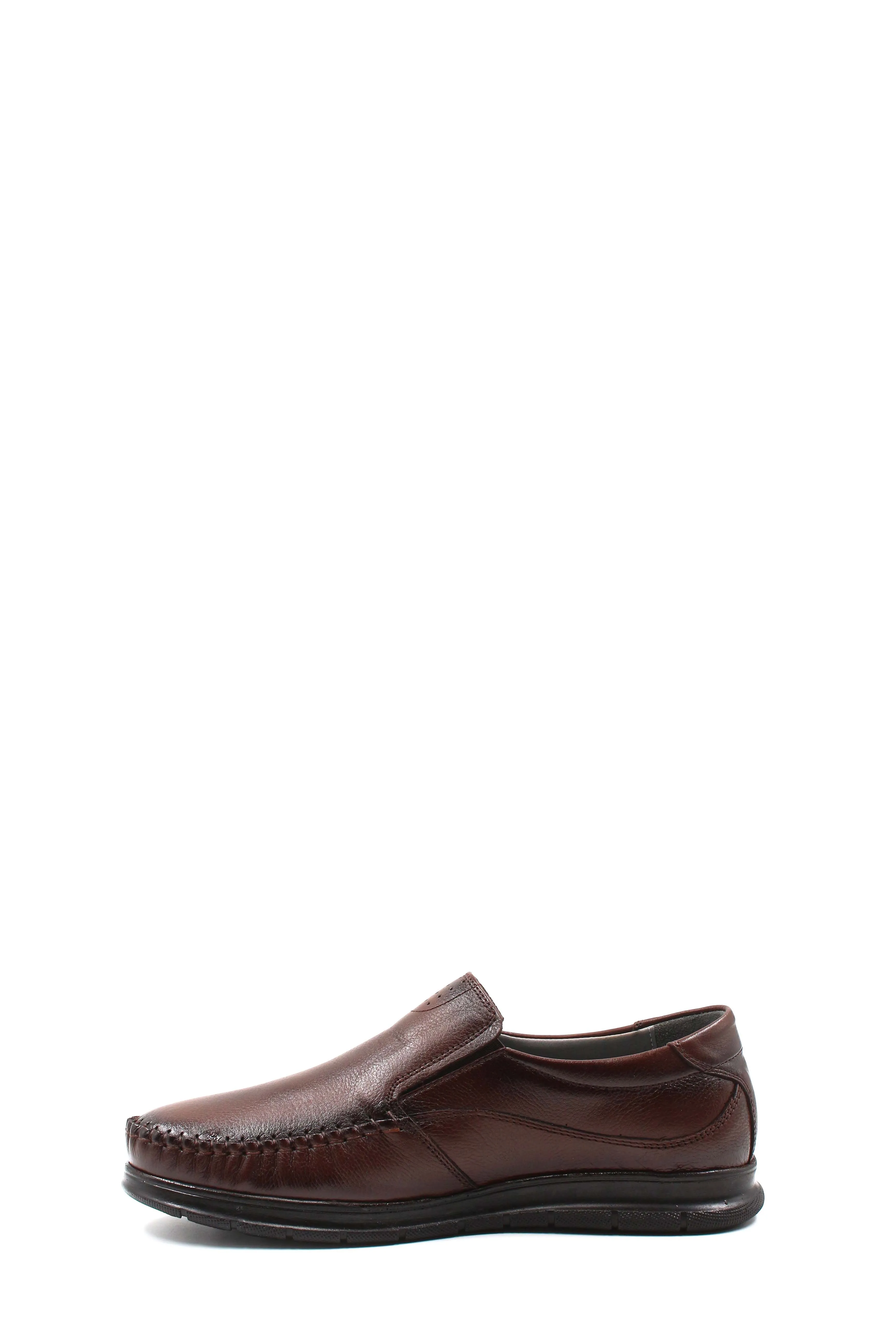 Brown Slip-On Leather Loafers-Wessi