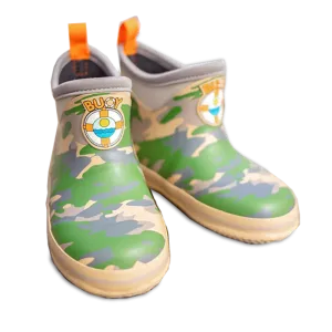 Buoy Children's Camo Rubber Slip On Deck Boots BB106
