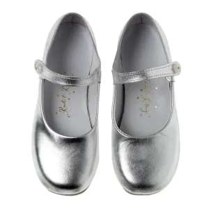 Button Strap Slipper, Silver