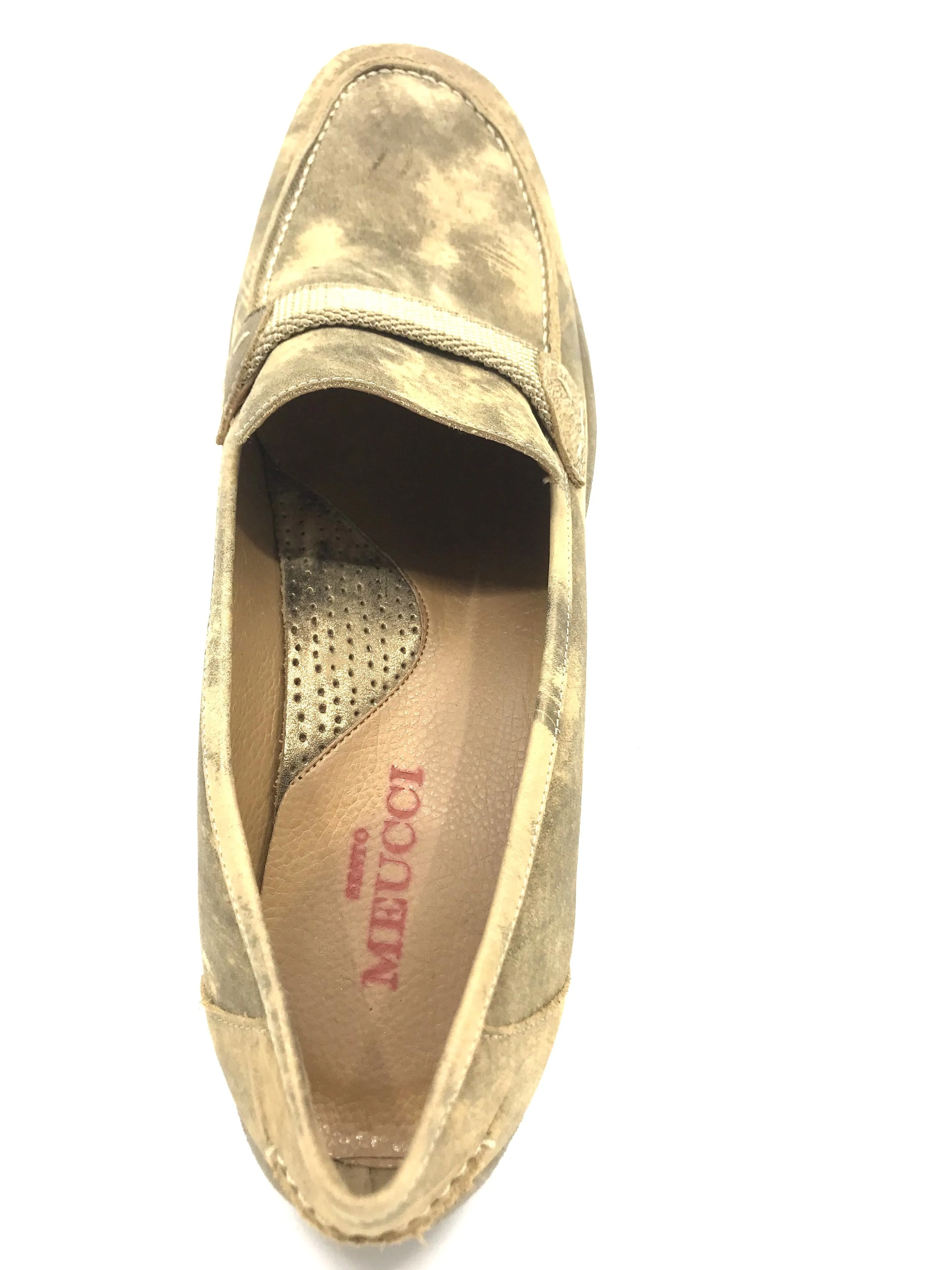 Cadel Platino Gold Leather Sesto Meucci Loafer Flats