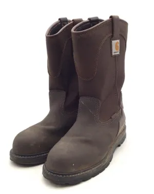 Carhartt Men's Wellington CMP1270 Brown Round Toe Work Boots - Size 9