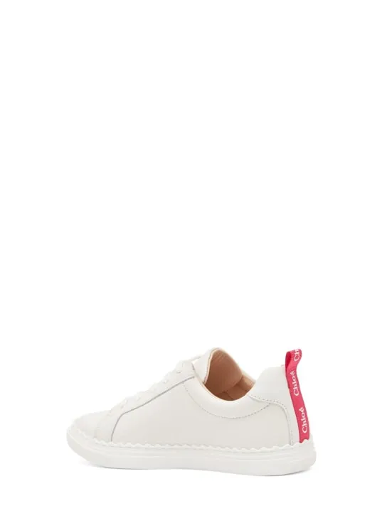 Chloé   Leather lace-up sneakers 