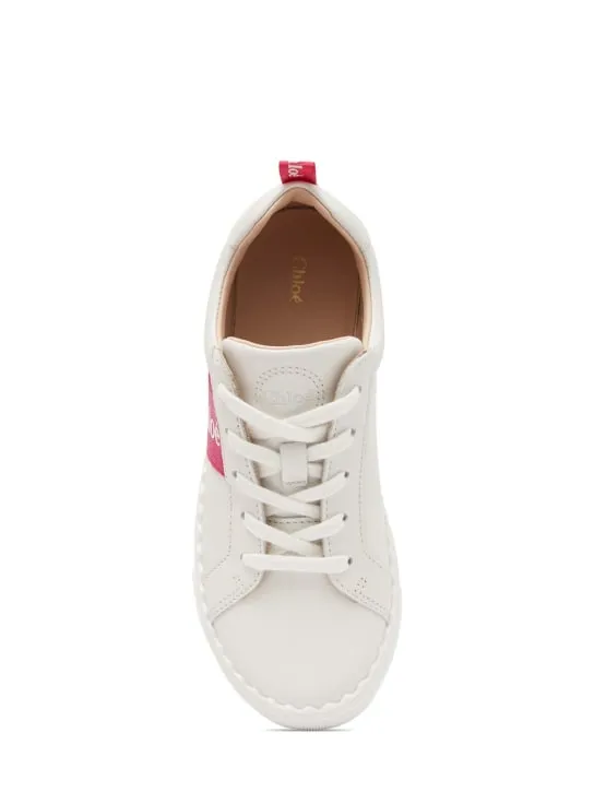 Chloé   Leather lace-up sneakers 