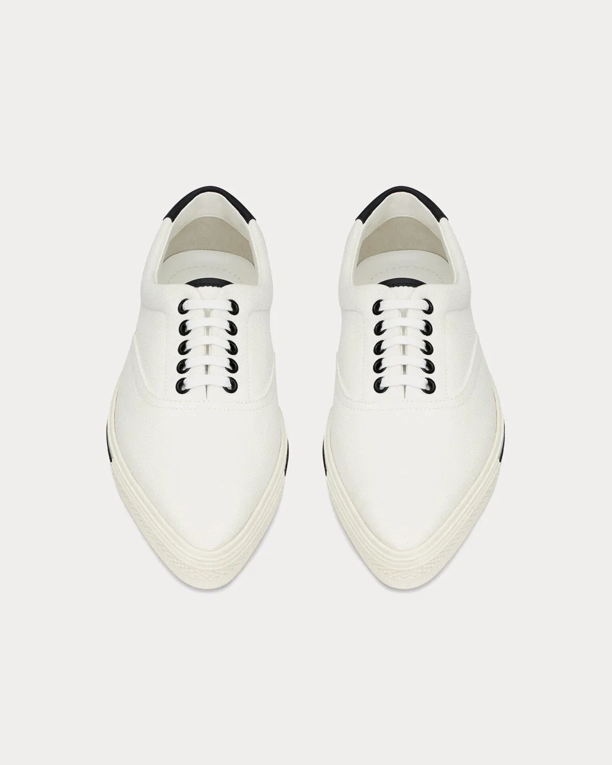 Club Canvas & Leather Off-White / Black Low Top Sneakers