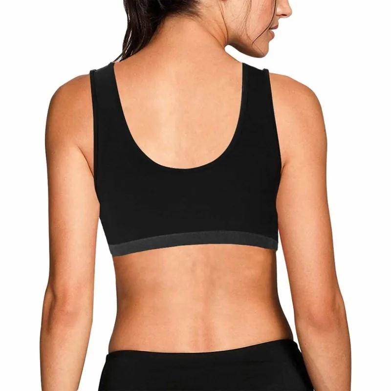 Custom Boyfriend Face Hand Black Background Sports Bra Personalized Women's All Over Print Yoga Sports Bra