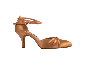 Dance Naturals 28 Contessina Bronze Satin Pointed Toe Smooth Ballroom Dance Shoe