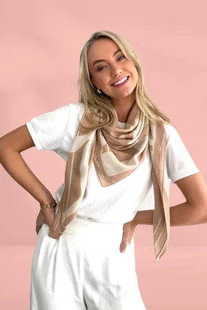 Dark Hampton The Wallace Cashmere Modal Scarf Tan Multi