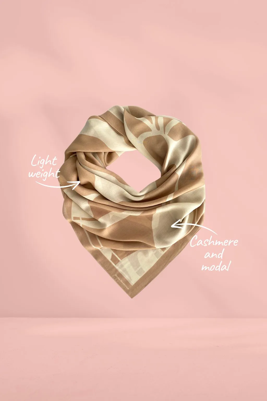 Dark Hampton The Wallace Cashmere Modal Scarf Tan Multi