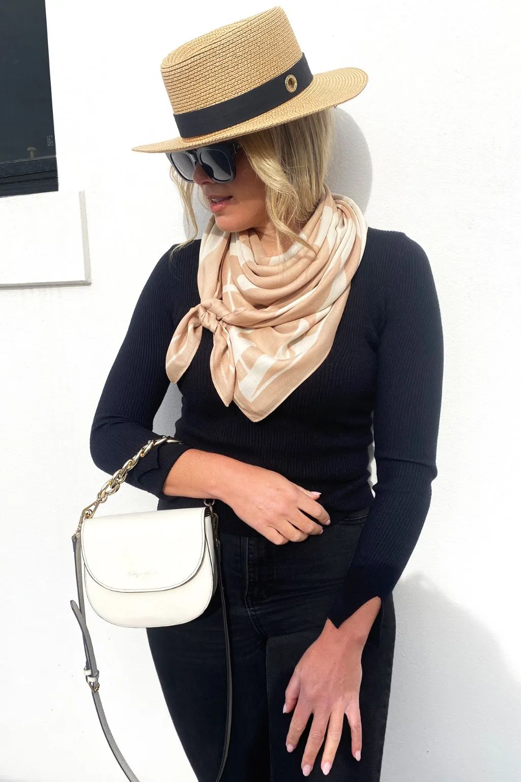 Dark Hampton The Wallace Cashmere Modal Scarf Tan Multi