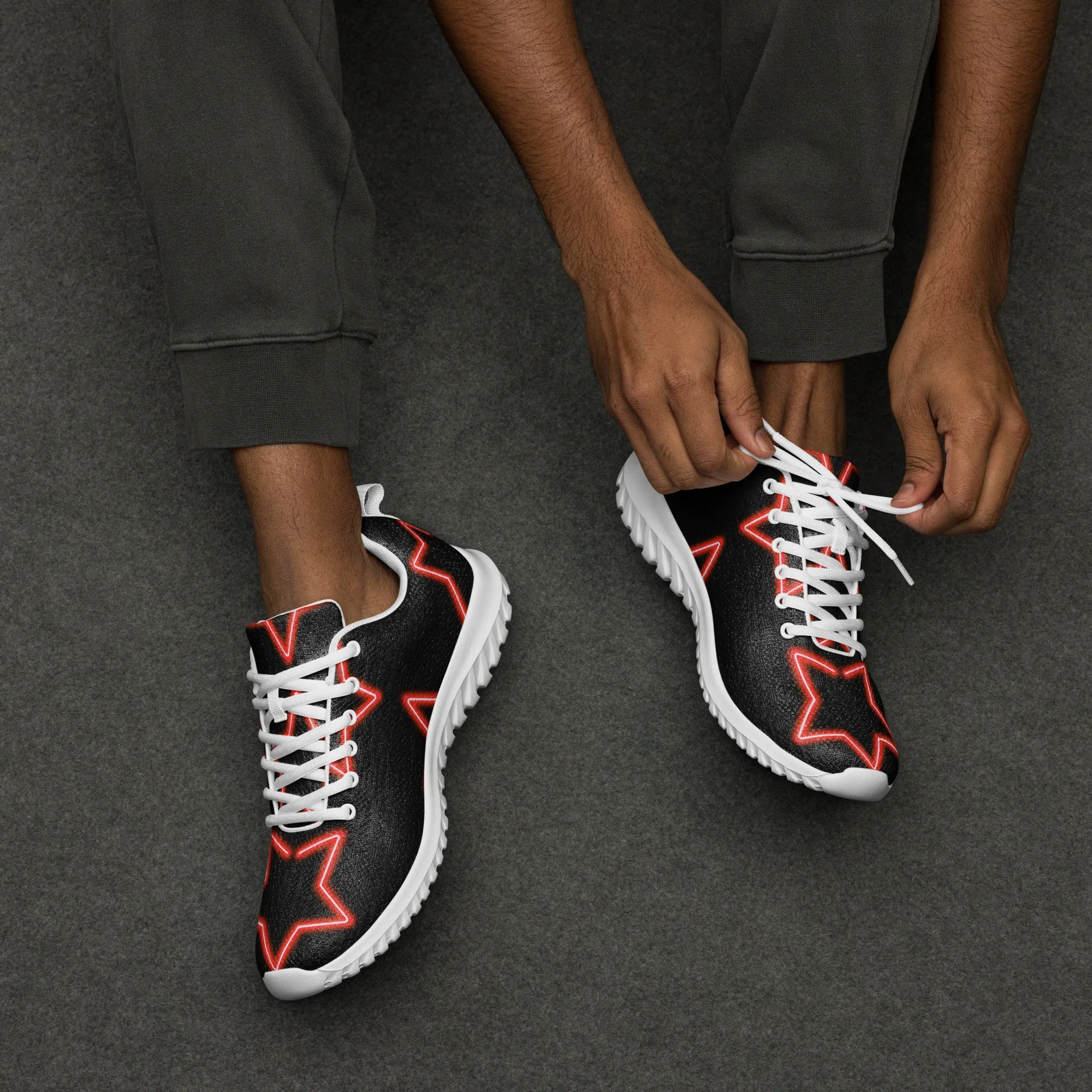 DASH Neon Star Men’s Athletic Shoes Lightweight Breathable Design by IOBI Original Apparel